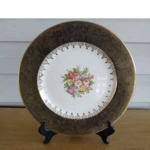 VTG 22K Gold Trimmed Royal China DINNER PLATE 11” Paden City Pottery Co. FLORAL